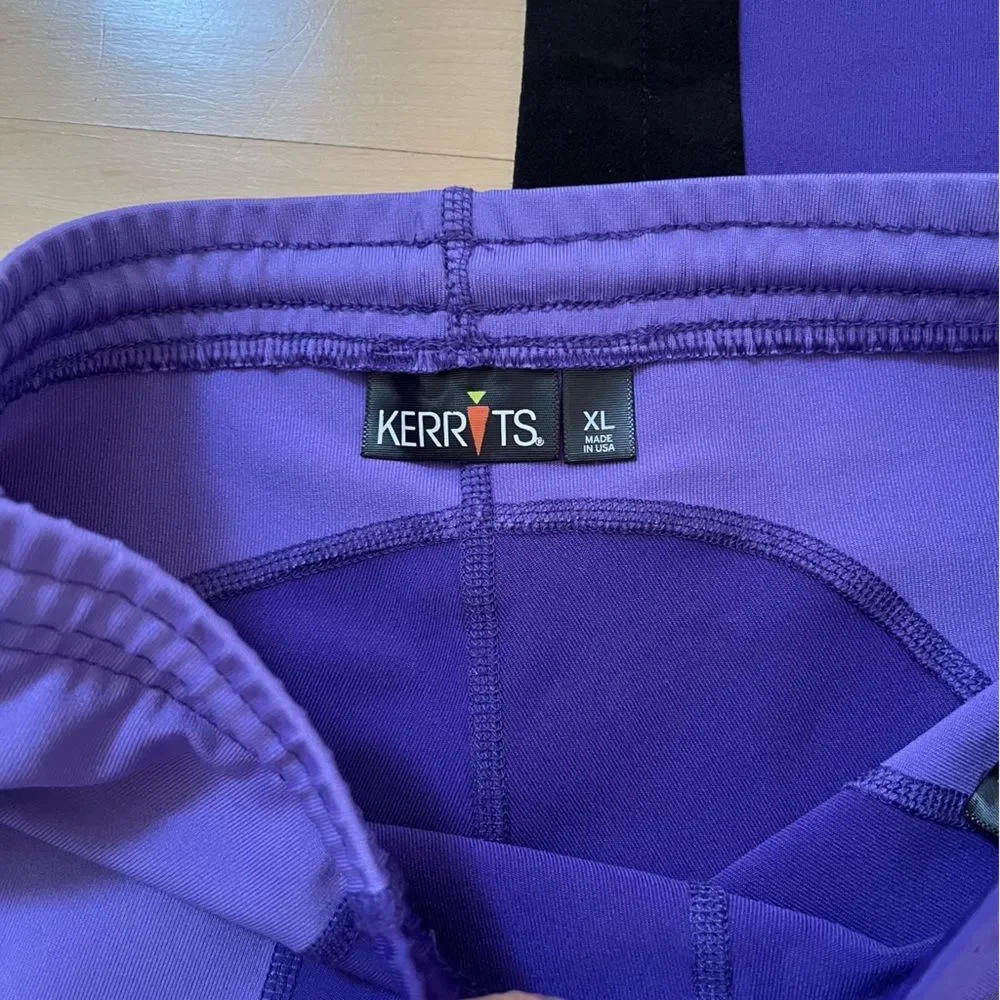 Kerrits  Kids Flow Rise Riding  Tights in Purple and Black XL